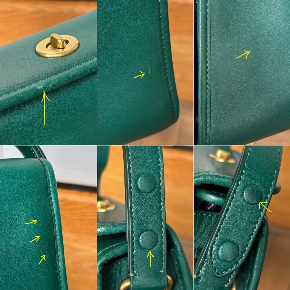COACH Turnlock Shoulder Bag Green - Picture 10 of 16